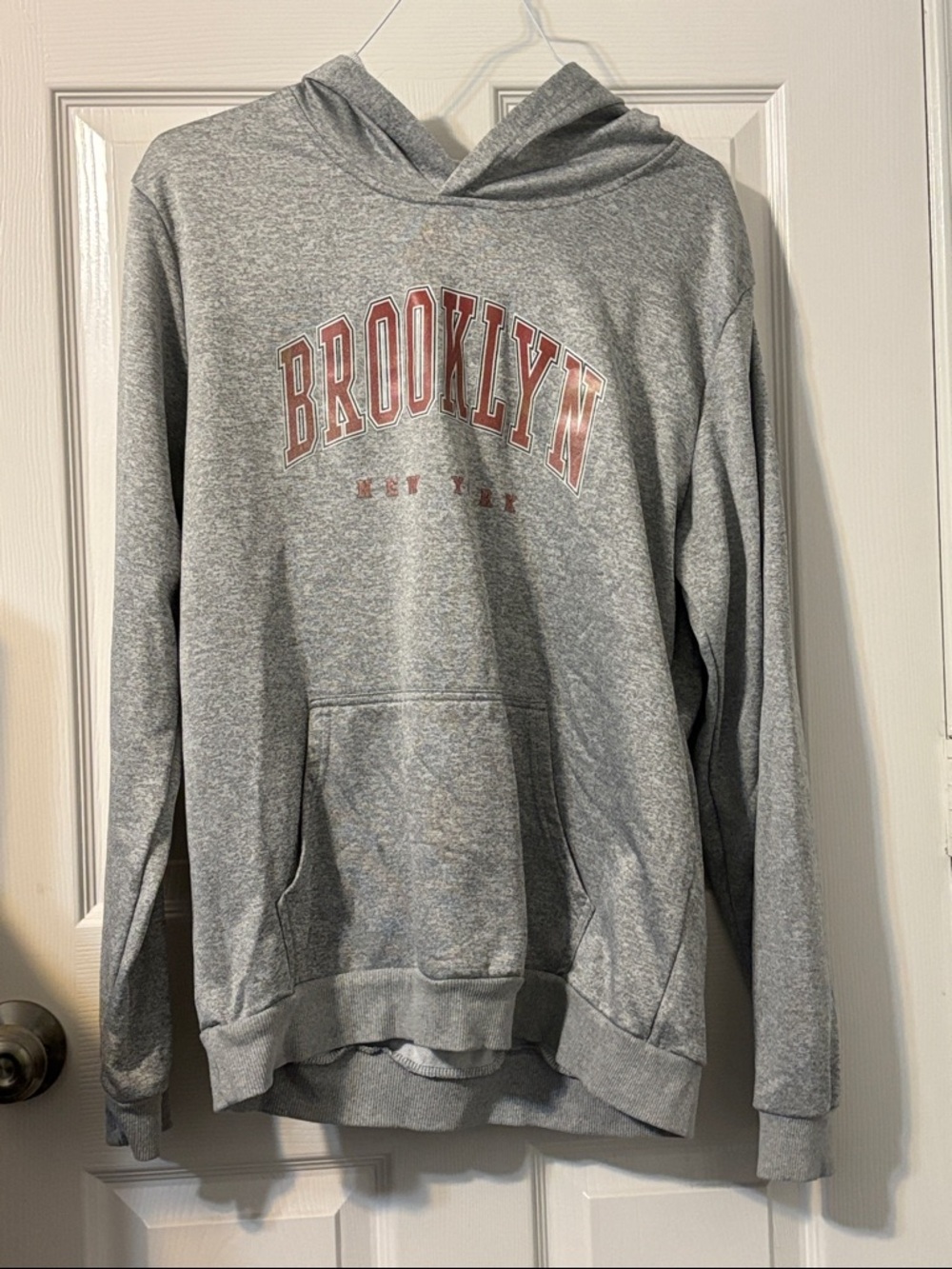 Grey 'Brooklyn' Hooded Pullover Sweatshirt